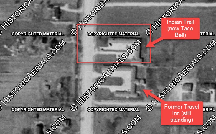Indian Trail Motel - 1954 Aerial (newer photo)